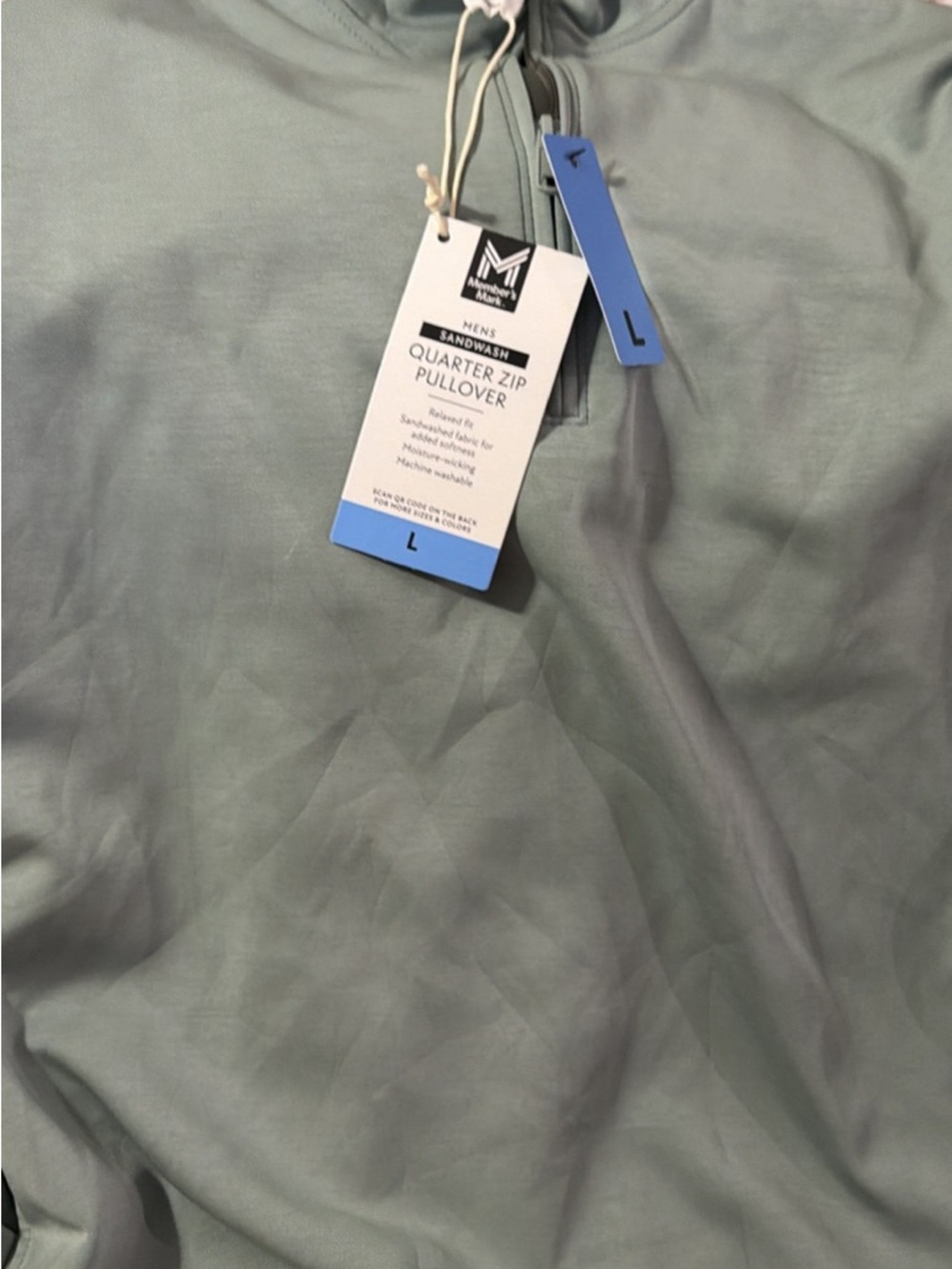 Men's Quarter Zip Pullover - Mint Green